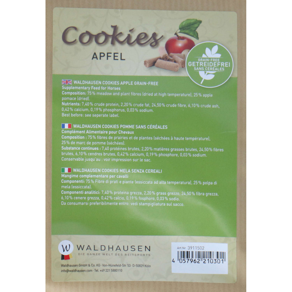 Waldhausen Golosina Cookies Sin Cereales Manzana