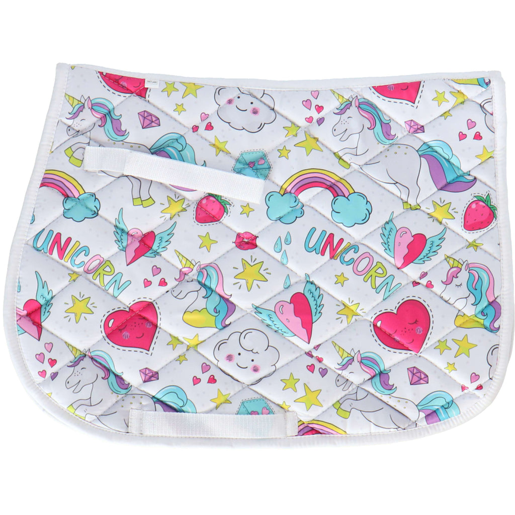 HB Mantilla Unicorn Cartoon Impresion Blanca