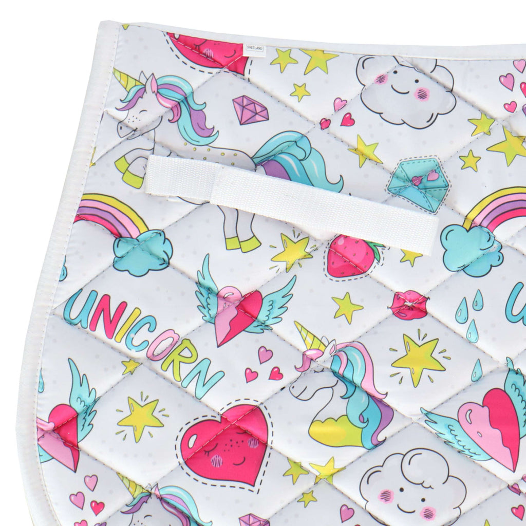 HB Mantilla Unicorn Cartoon Impresion Blanca