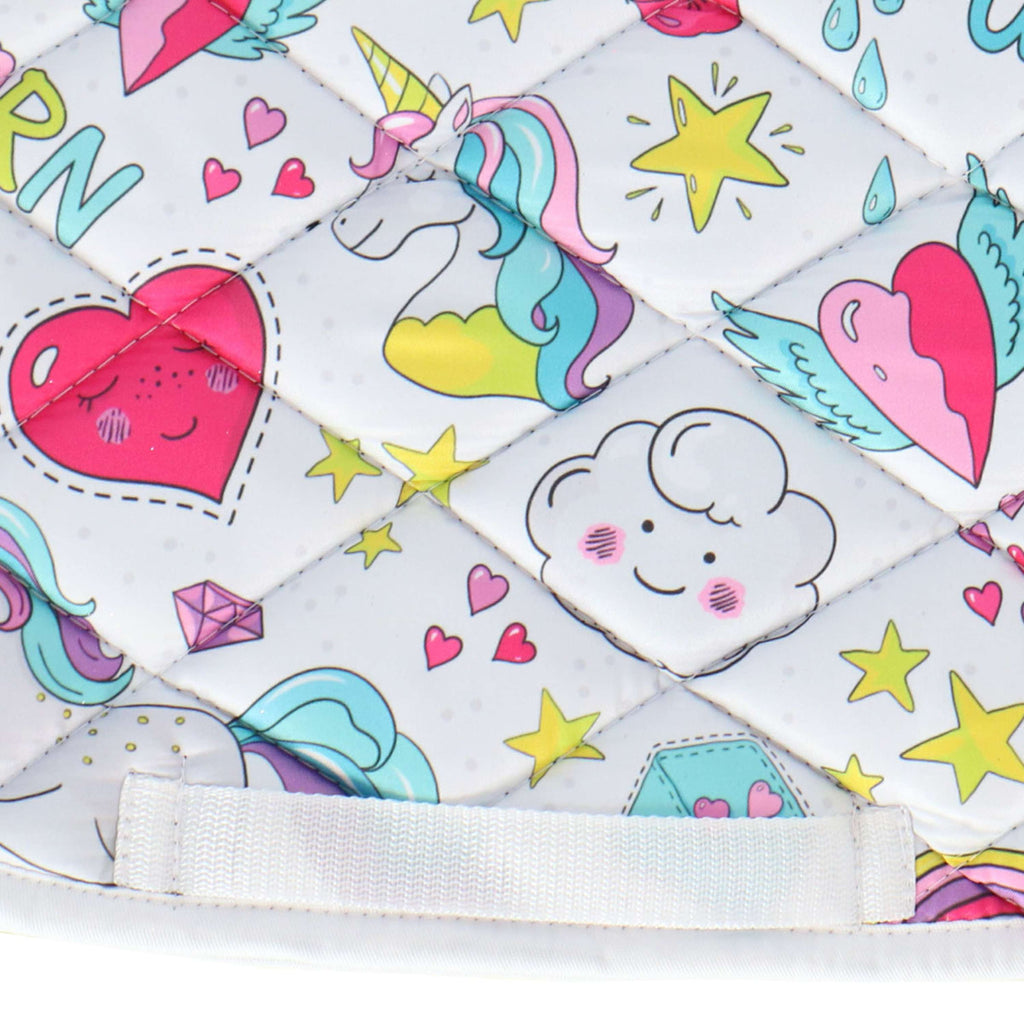 HB Mantilla Unicorn Cartoon Impresion Blanca