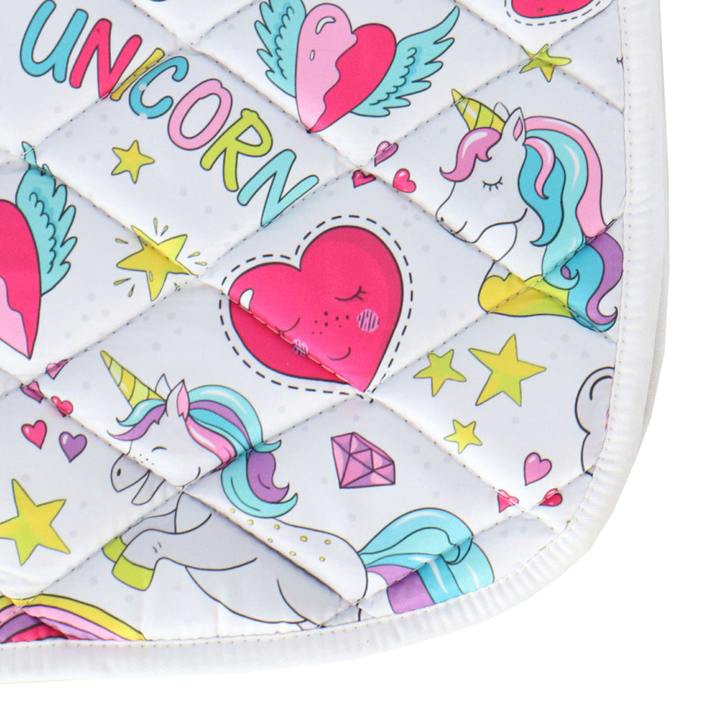 HB Mantilla Unicorn Cartoon Impresion Blanca