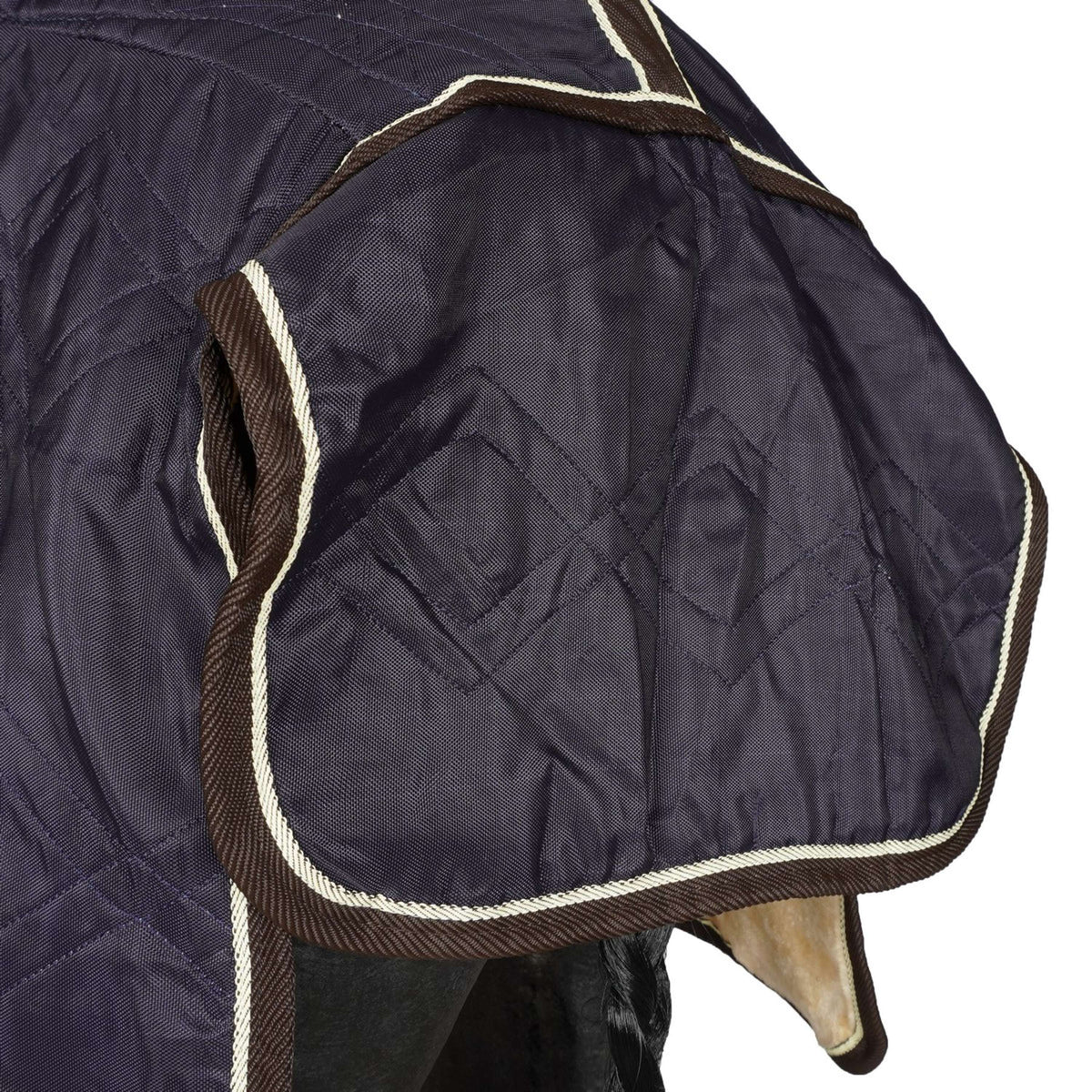 HORKA Manta de Establo Luxe con Cuello Azul