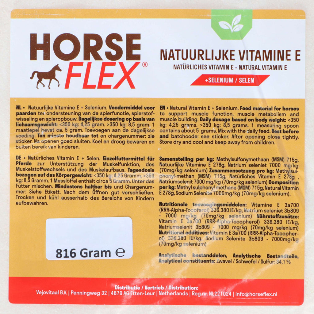 HorseFlex Natural Vitamin E + Selenio Relleno
