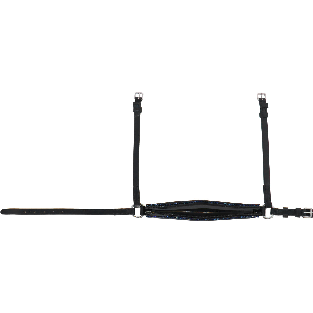 HB Cabezada Showtime Spanish: Adiestramiento Negro/Azul Marino Brillo