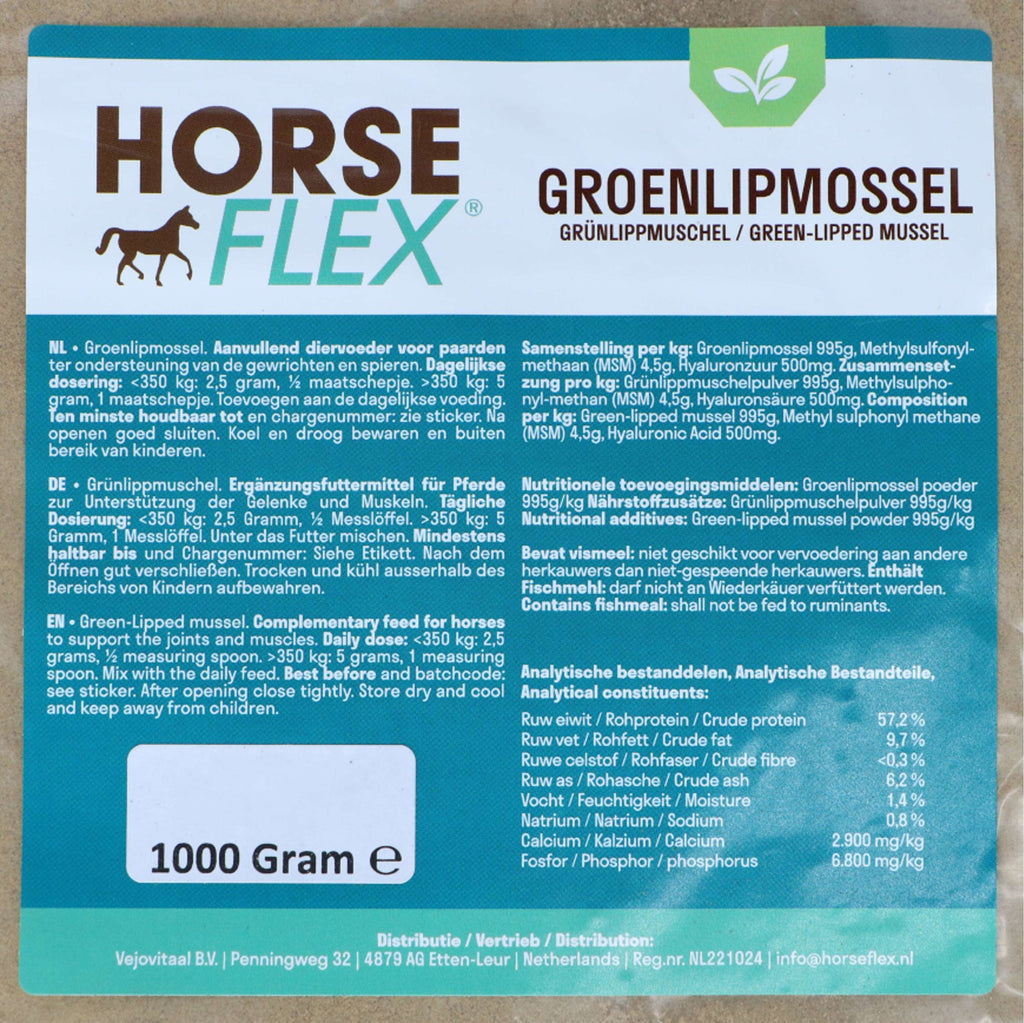 HorseFlex Mejillón de Labio Verde Relleno