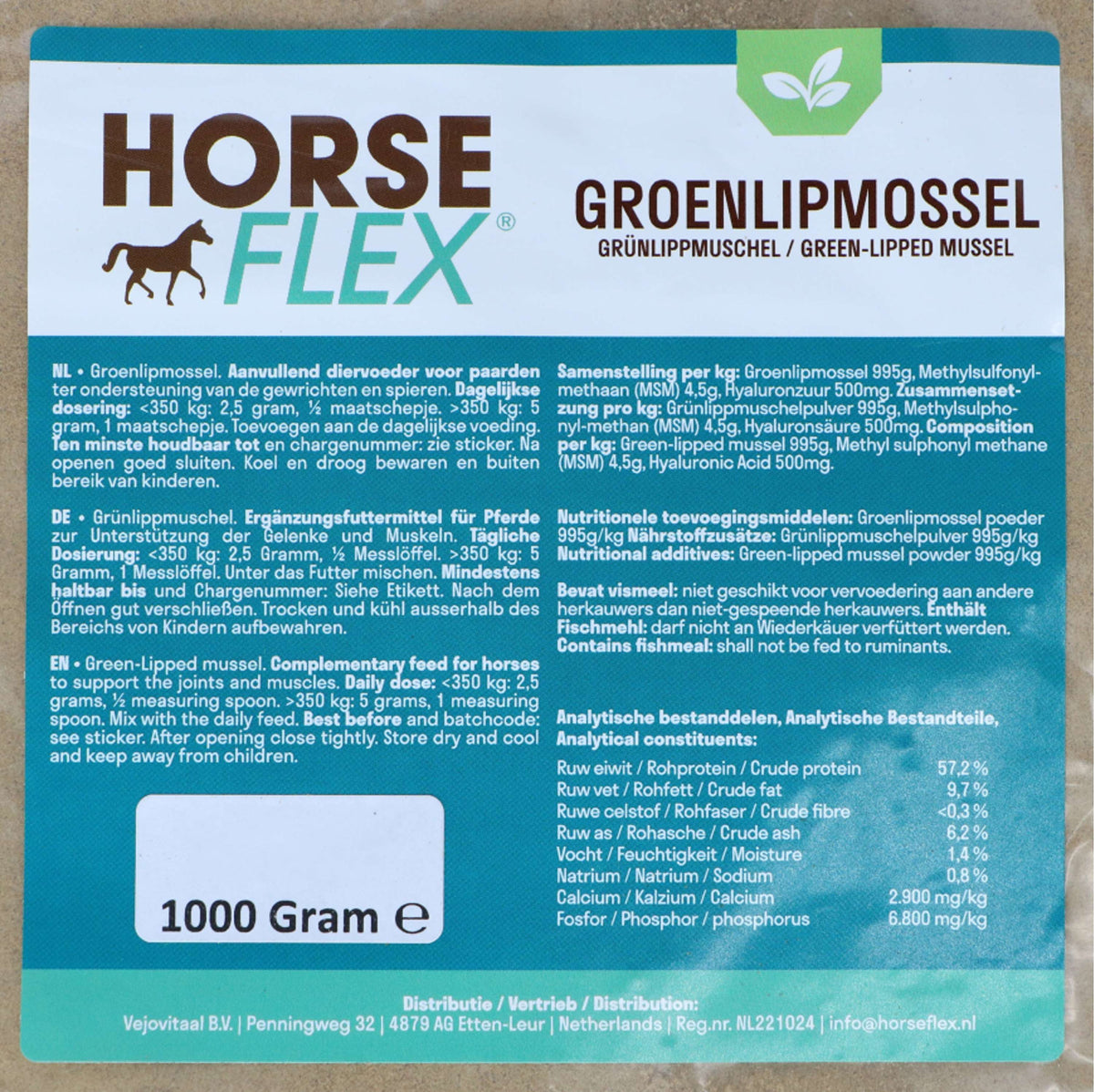 HorseFlex Mejillón de Labio Verde Relleno