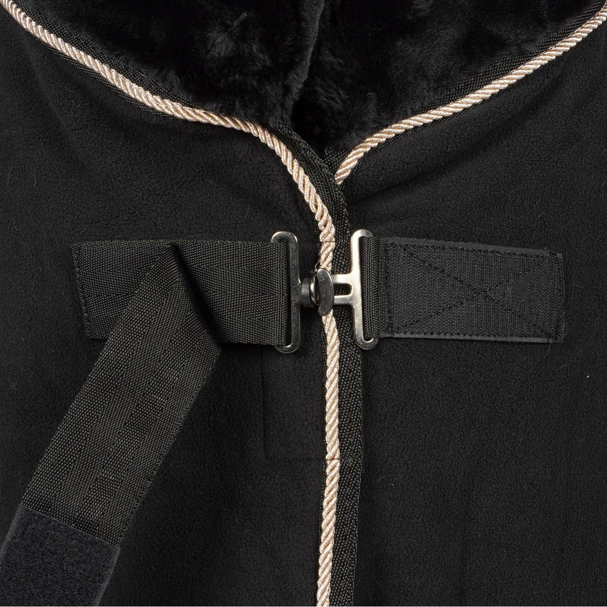 Waldhausen Manta de Forro Polar Modern Negro/Oro Rosa