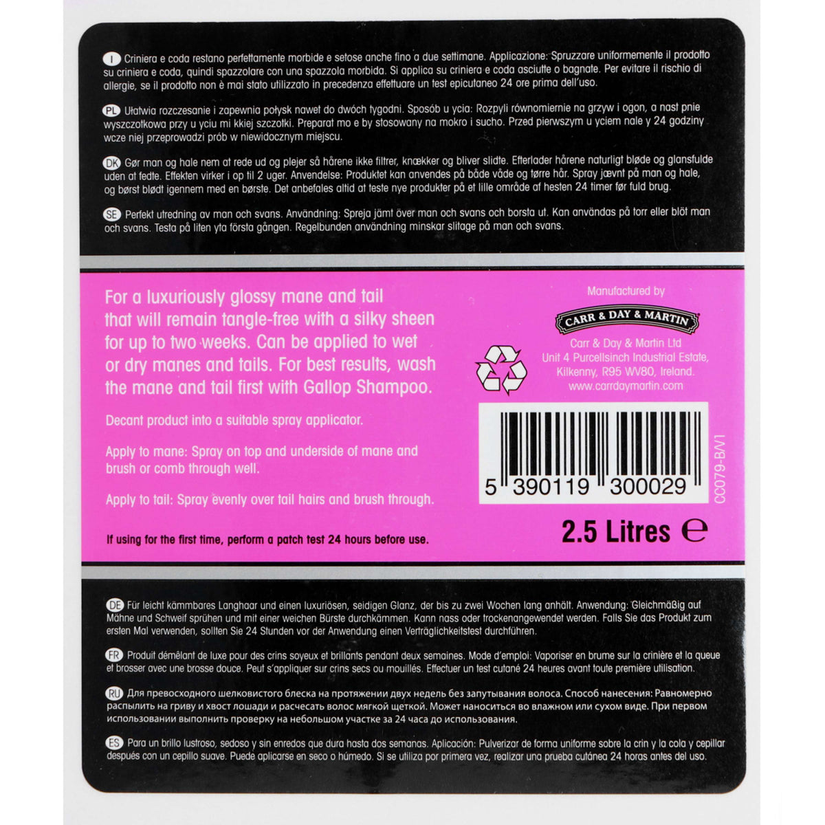 Carr & Day & Martin Loción de crin/cola Refill