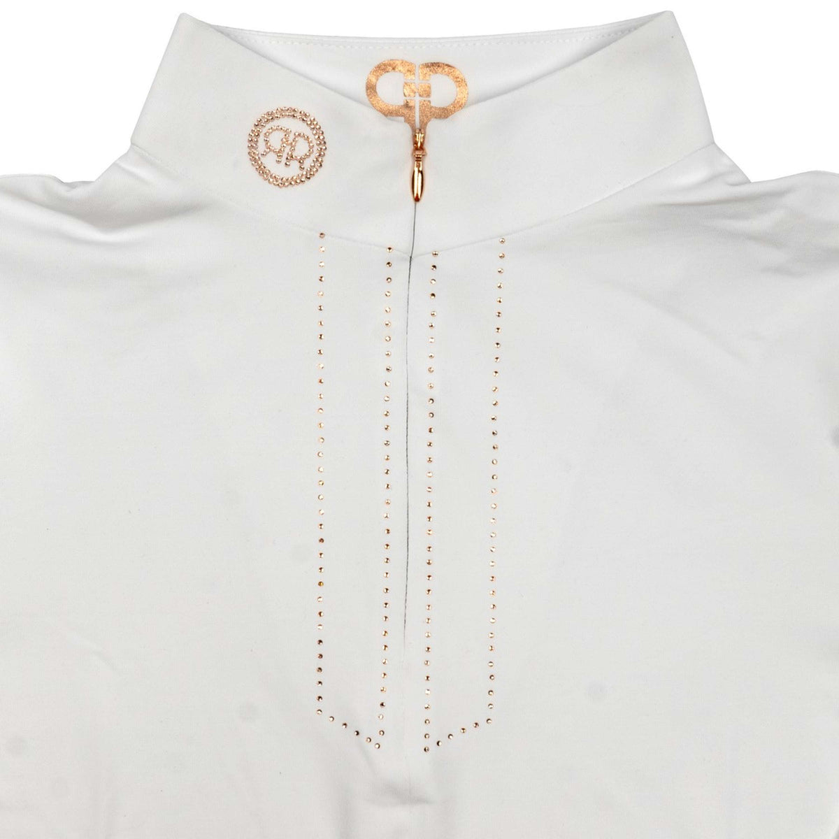 Rebel Camiseta de Competición Rosegold Crystals Blanco