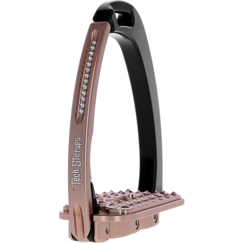 Tech Stirrups Estribos Venice Sloped Evo Swarovski Negro/Oro rosa