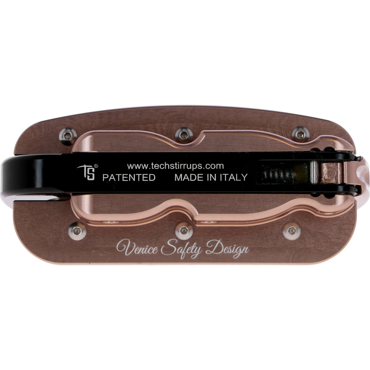 Tech Stirrups Estribos Venice Sloped Evo Swarovski Negro/Oro rosa