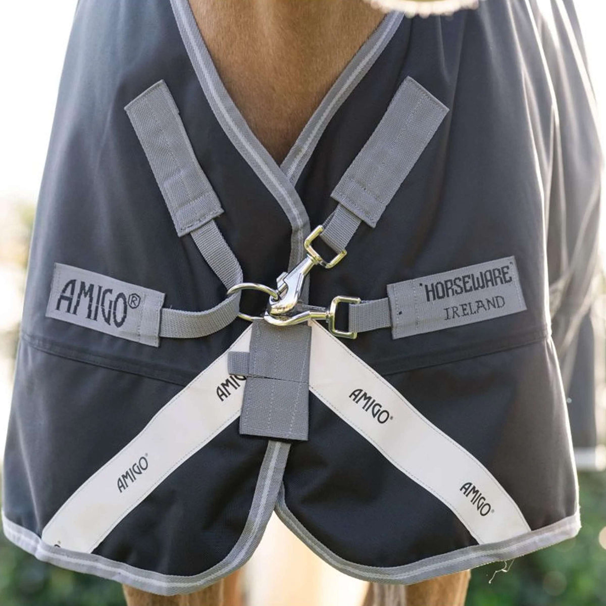 Amigo Turnout 1200D Plus Pony 0g Negro/Gris/Plata