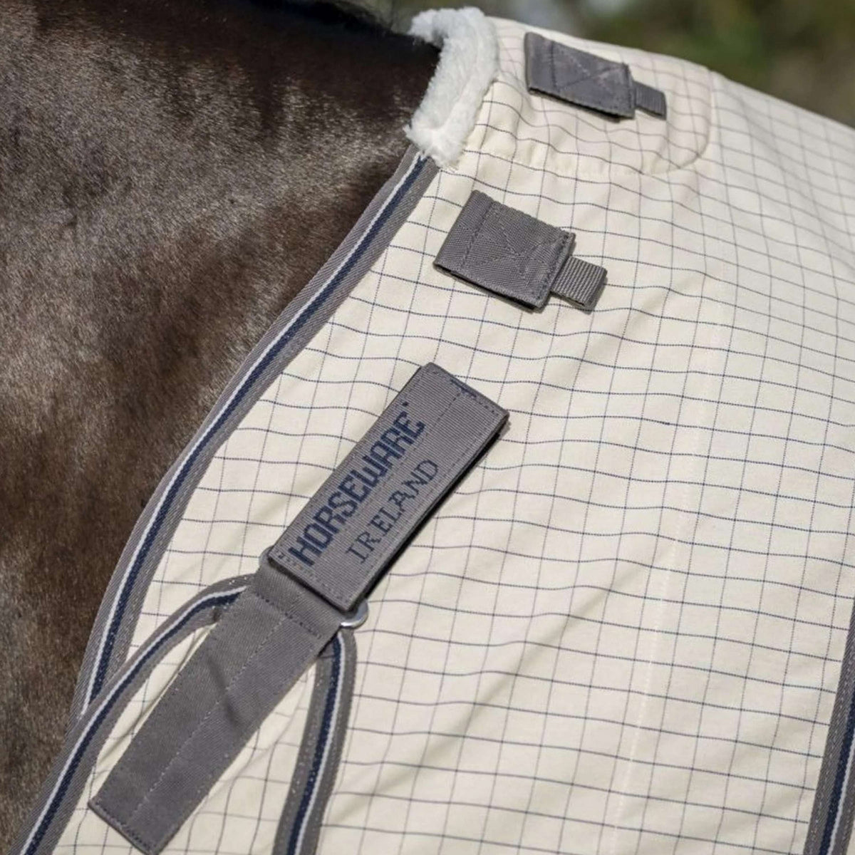 Rambo by Horseware Optimo Supreme Summer Sheet Plus Cuadros azul marino/Gris tormenta/Plata