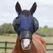 WeatherBeeta Máscara para Moscas ComFiTec Luxe Bug Eye Saver con Orejas y Nariz Azul marino/Negro