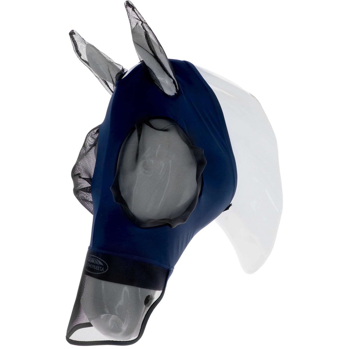 WeatherBeeta Máscara para Moscas ComFiTec Luxe Bug Eye Saver con Orejas y Nariz Azul marino/Negro