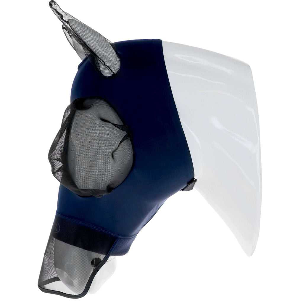 WeatherBeeta Máscara para Moscas ComFiTec Luxe Bug Eye Saver con Orejas y Nariz Azul marino/Negro