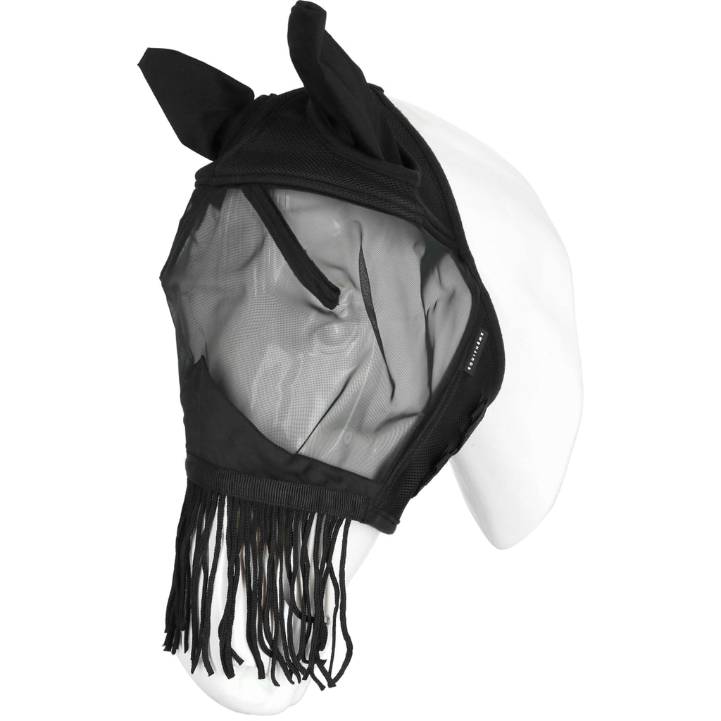 EQUITHÈME Máscara para Moscas Franges con Protección UV Negro