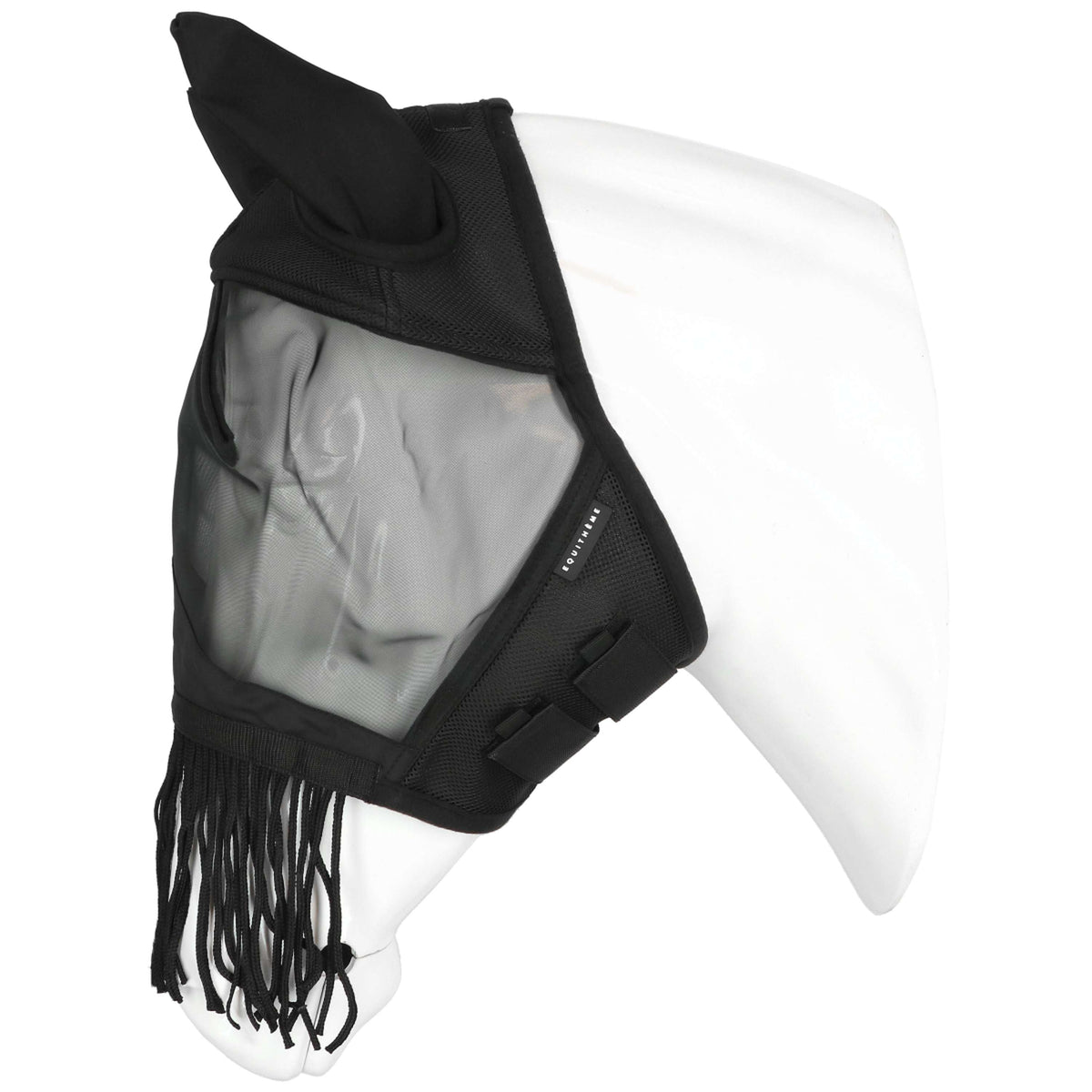 EQUITHÈME Máscara para Moscas Franges con Protección UV Negro