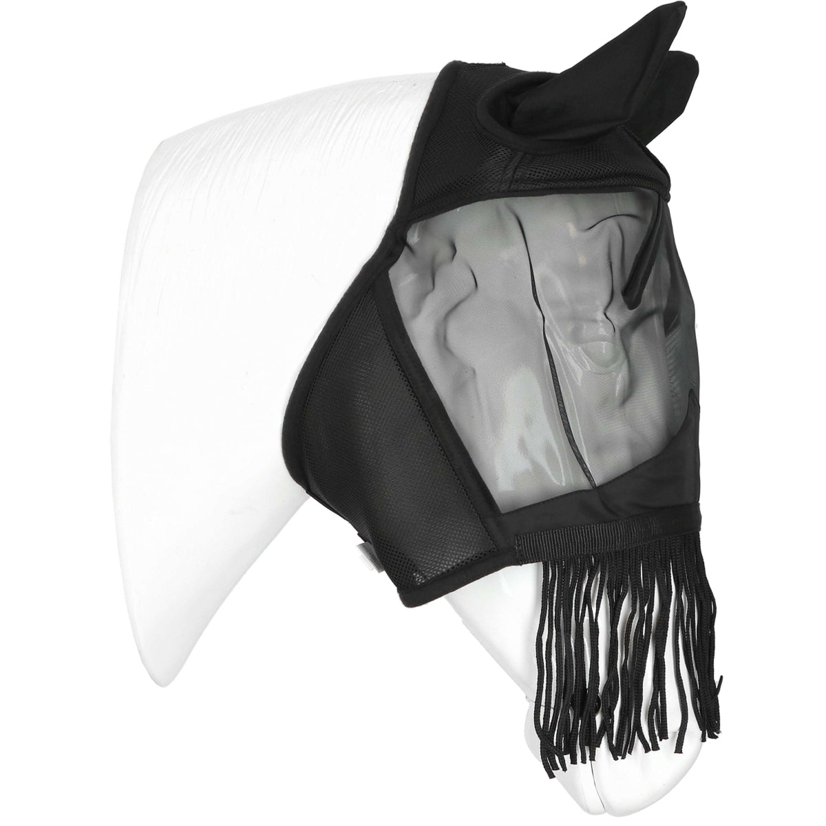EQUITHÈME Máscara para Moscas Franges con Protección UV Negro