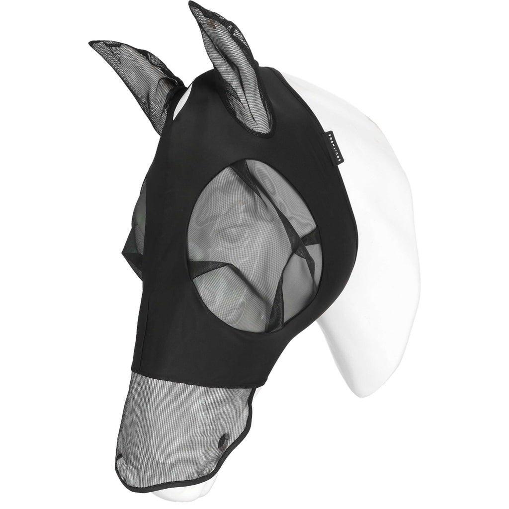 EQUITHÈME Máscara para Moscas Lycra UV protection Con Protección para la Nariz Negro
