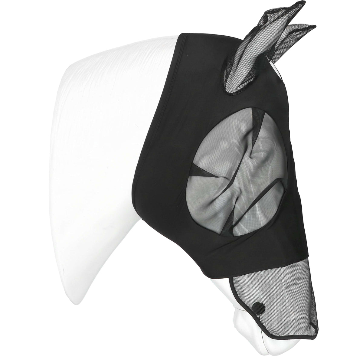 EQUITHÈME Máscara para Moscas Lycra UV protection Con Protección para la Nariz Negro