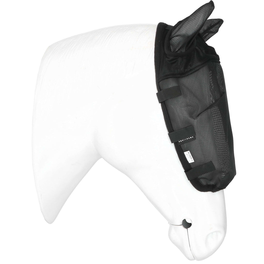 EQUITHÈME Cabezada con Máscara Antimoscas con Protección UV Negro