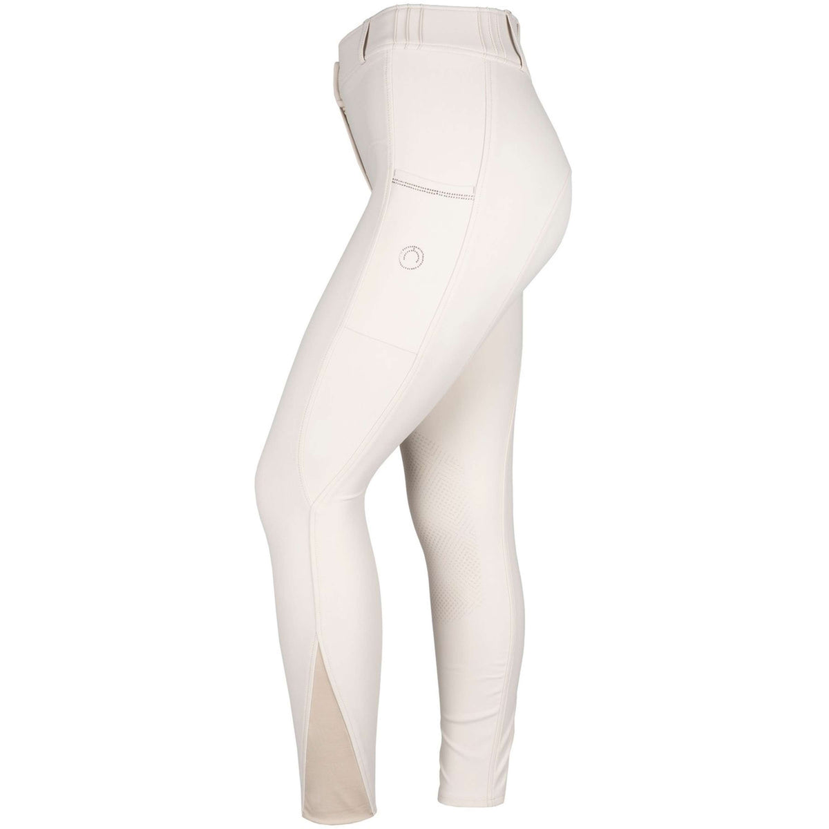 Montar Pantalones MoZuna Gun Metal Crystals Agarre de rodilla Warm Light Grey