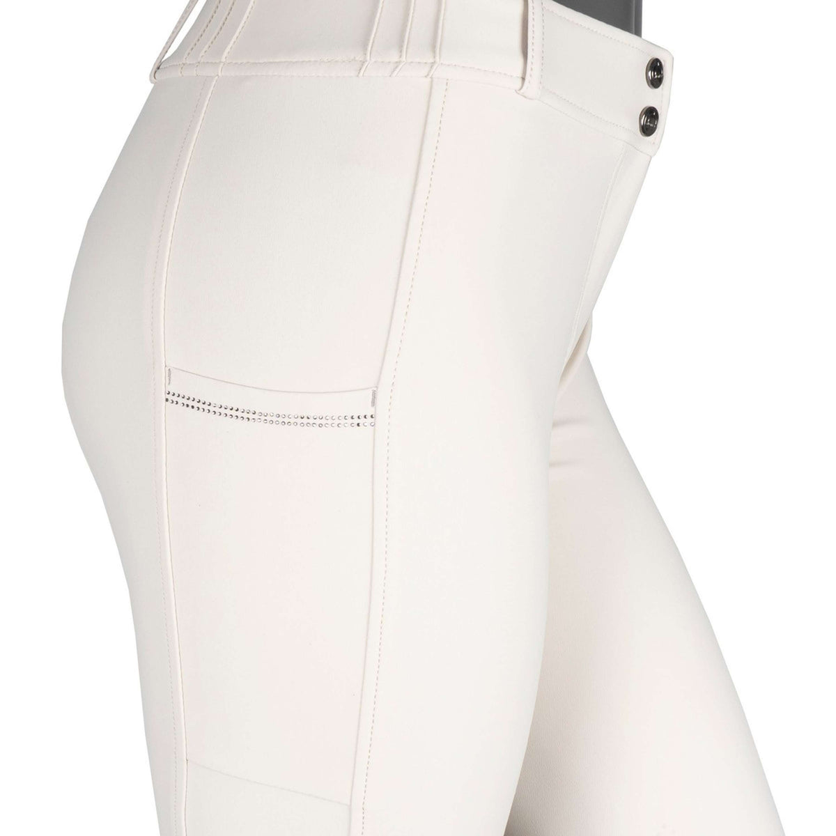 Montar Pantalones MoZuna Gun Metal Crystals Agarre de rodilla Warm Light Grey
