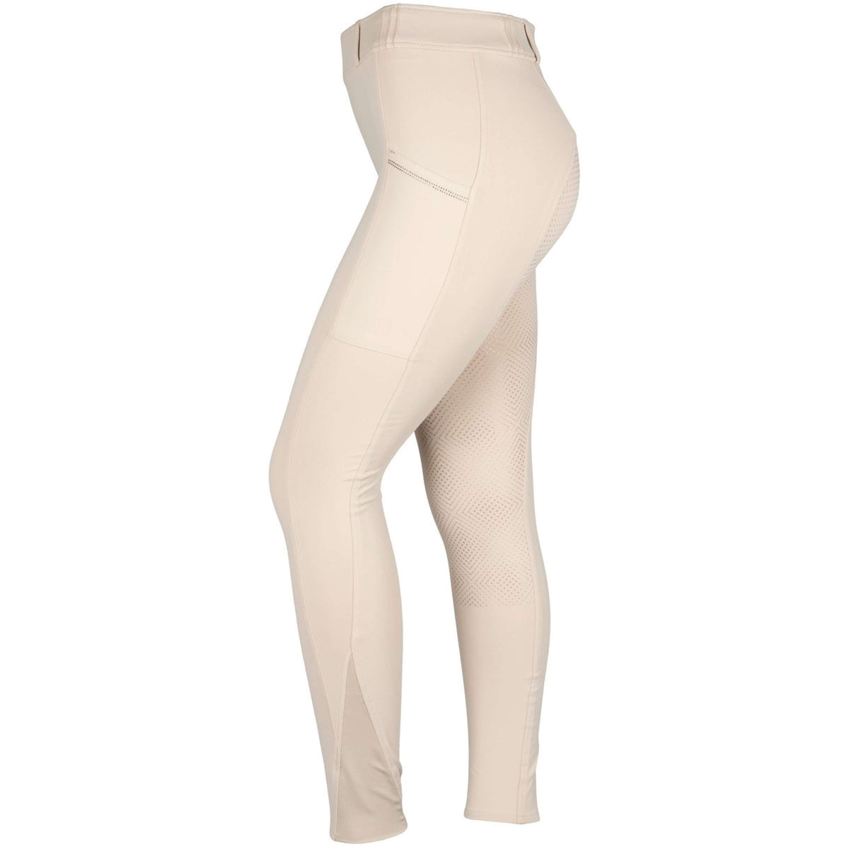 Montar Legging de Equitación MoZuna Gun Metal Crystals Full Grip Warm Light Grey