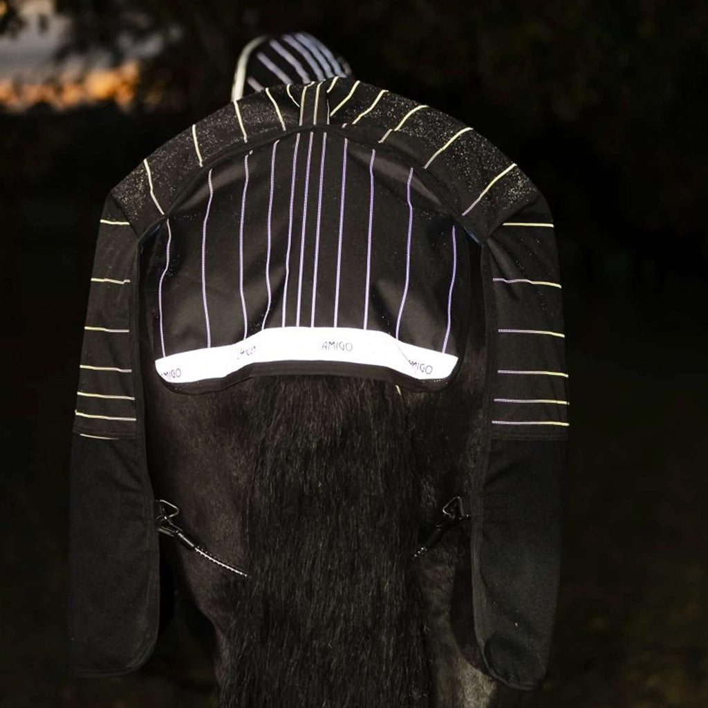 Amigo Turnout Rug FieldSafe Reflectech Plus 1200D 250g Black/Reflective/Black