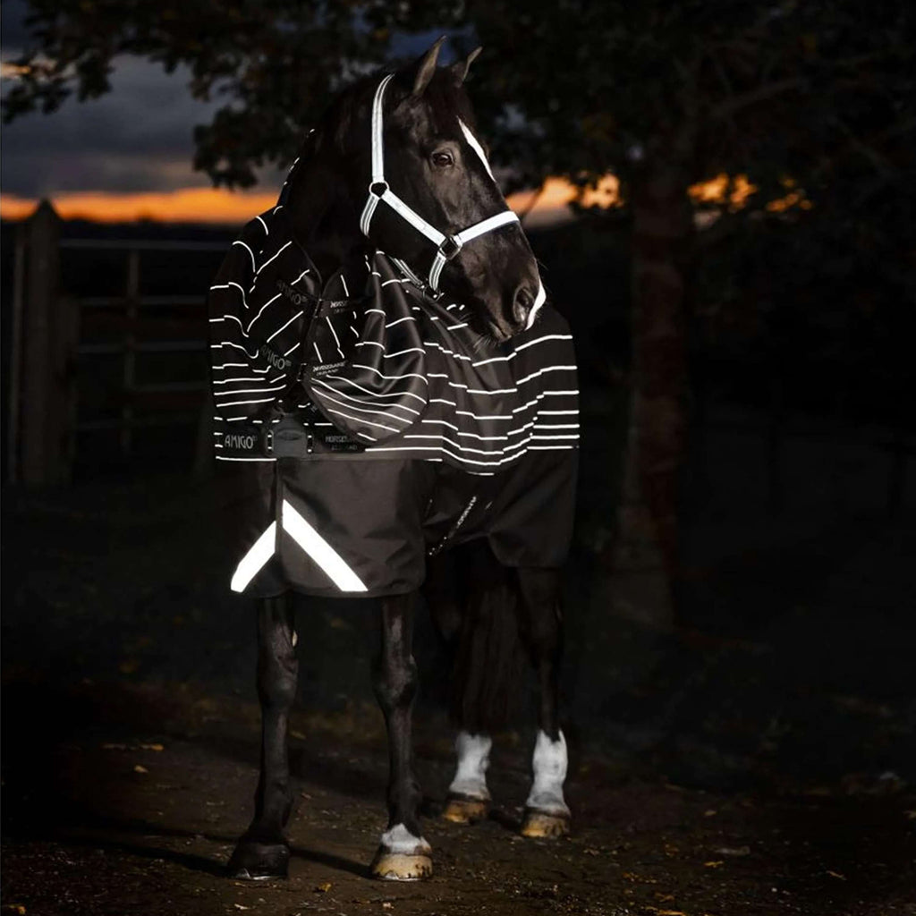 Amigo Turnout Rug FieldSafe Reflectech Plus 1200D 250g Black/Reflective/Black