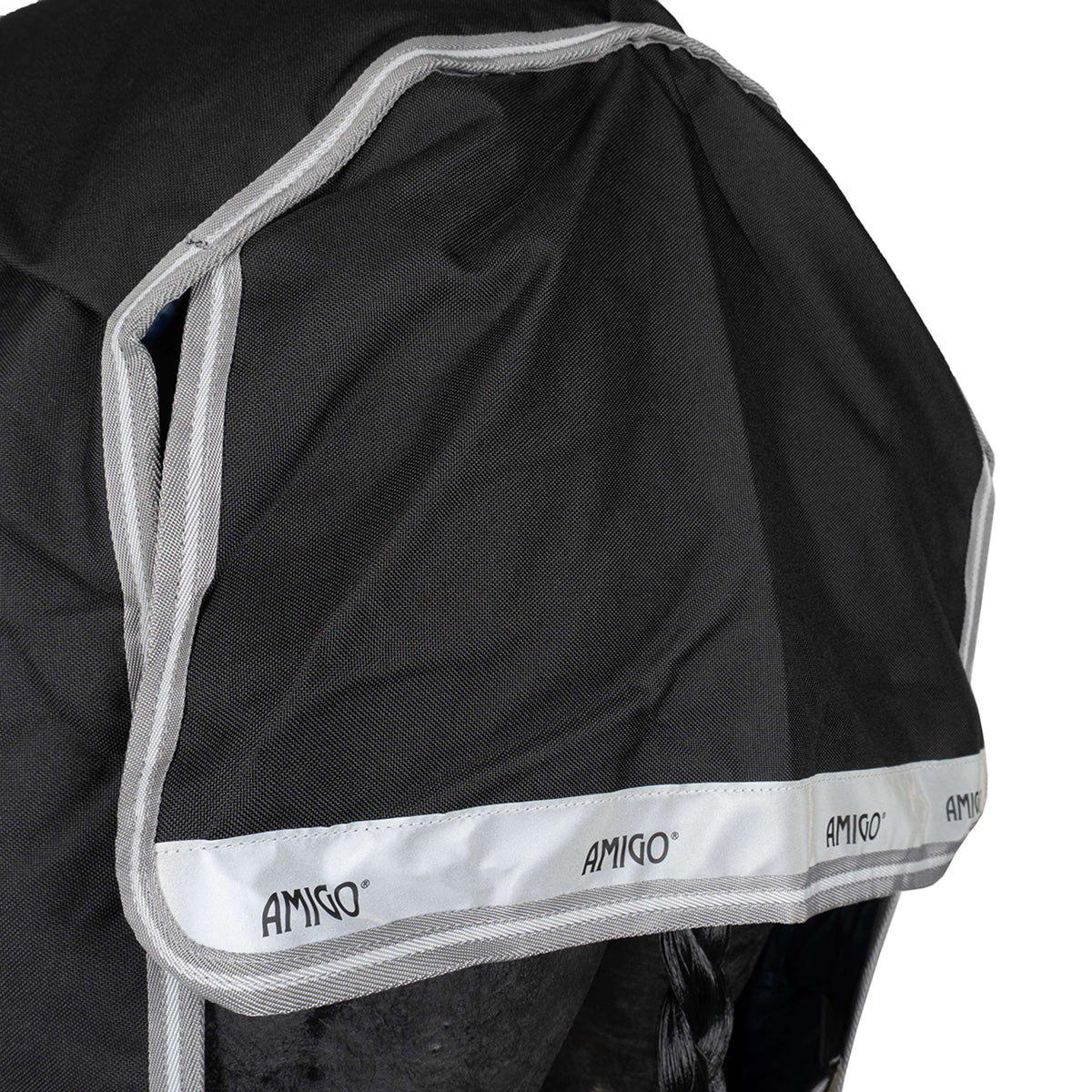 Amigo Turnout Rug Integrated 1200D 250g Black/Titanium Grey/Silver