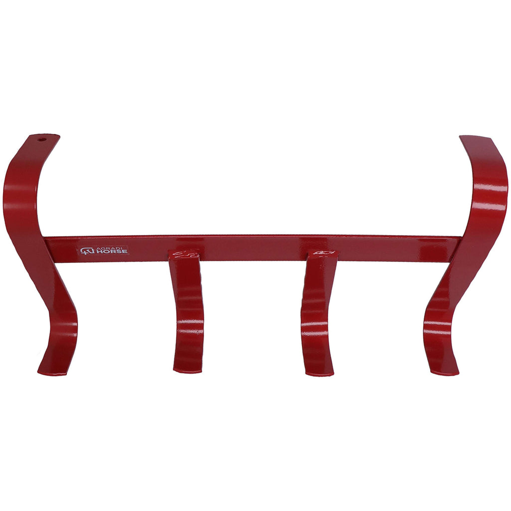Agradi Horse Colgador de Bridas con 4 Ganchos Rojo