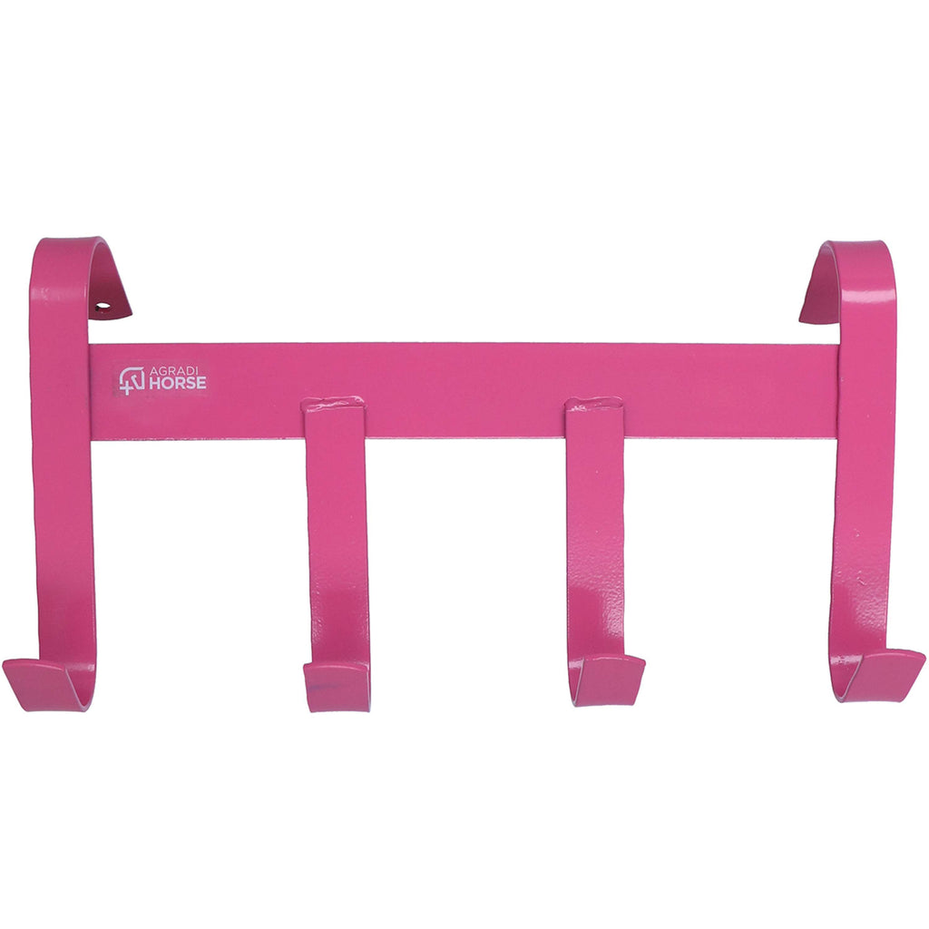 Agradi Horse Colgador de Bridas con 4 Ganchos Rosa