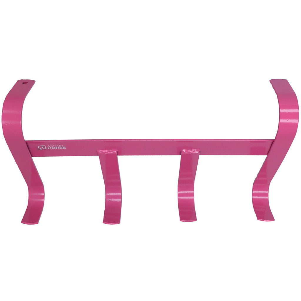 Agradi Horse Colgador de Bridas con 4 Ganchos Rosa