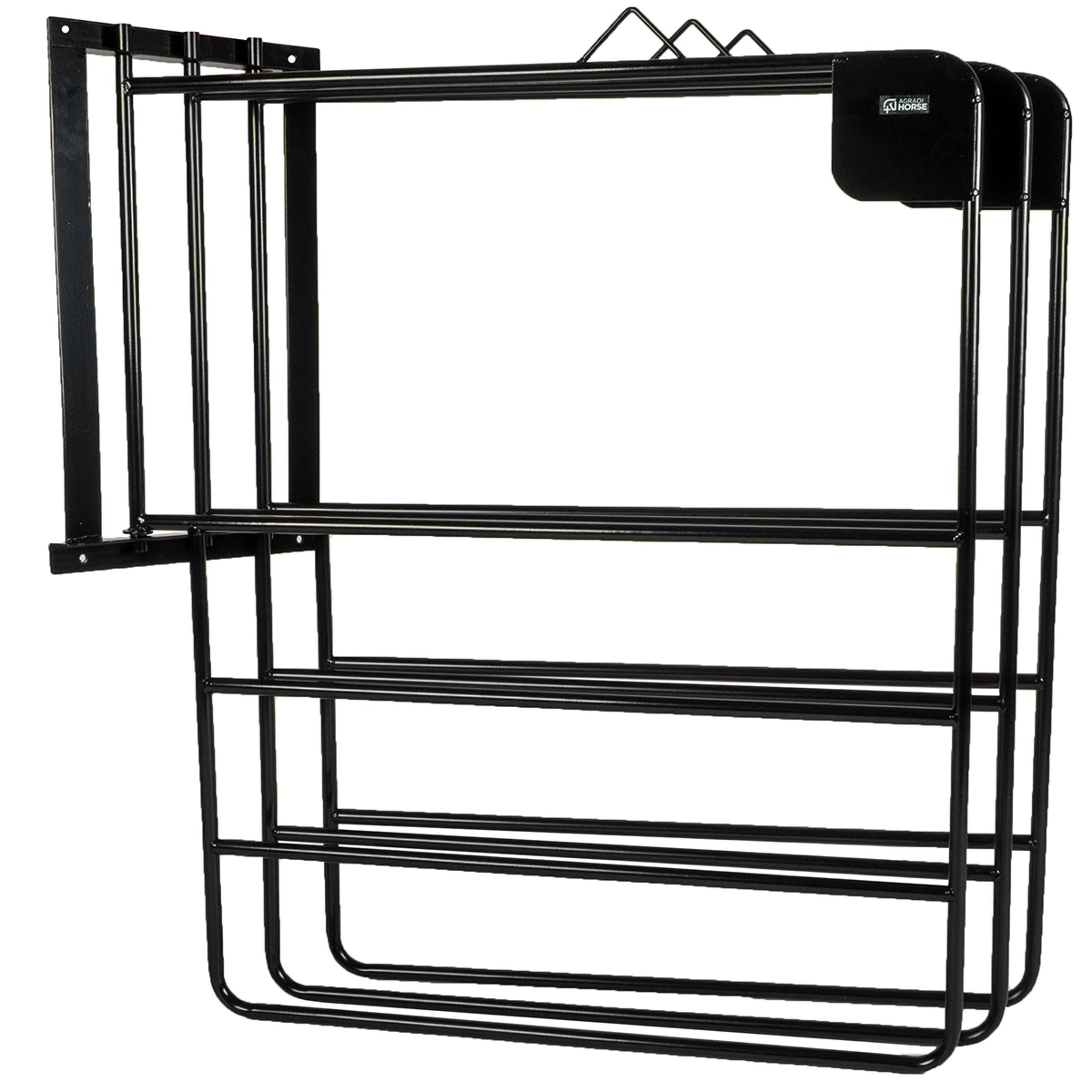 Agradi Horse Soporte para Mantas para 3 Mantas Métal XH Negro Agradi Horse Soporte para Mantas para 3 Mantas Métal XH Negro