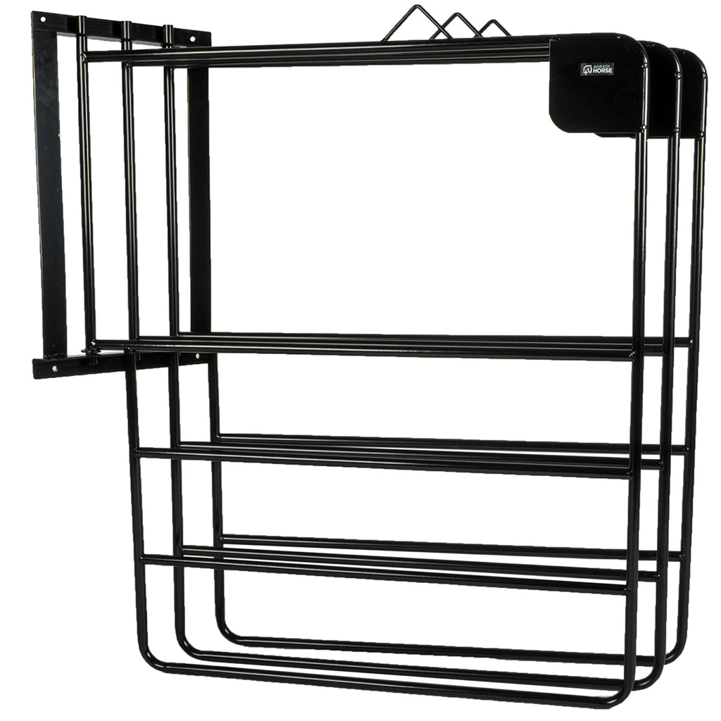 Agradi Horse Soporte para Mantas para 3 Mantas Métal XH Negro