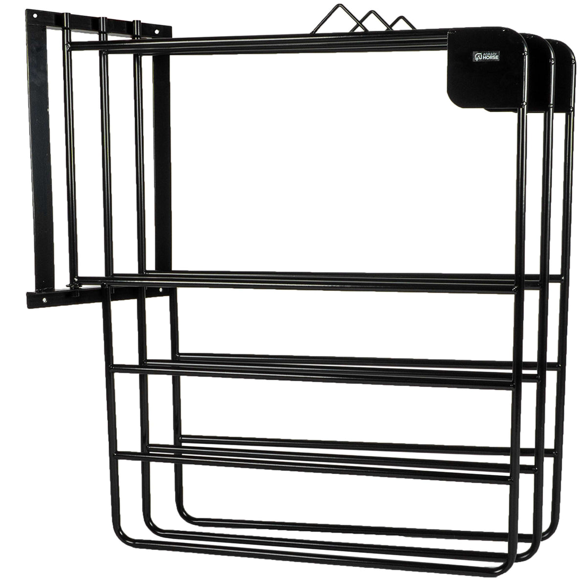 Agradi Horse Soporte para Mantas para 3 Mantas Métal XH Negro