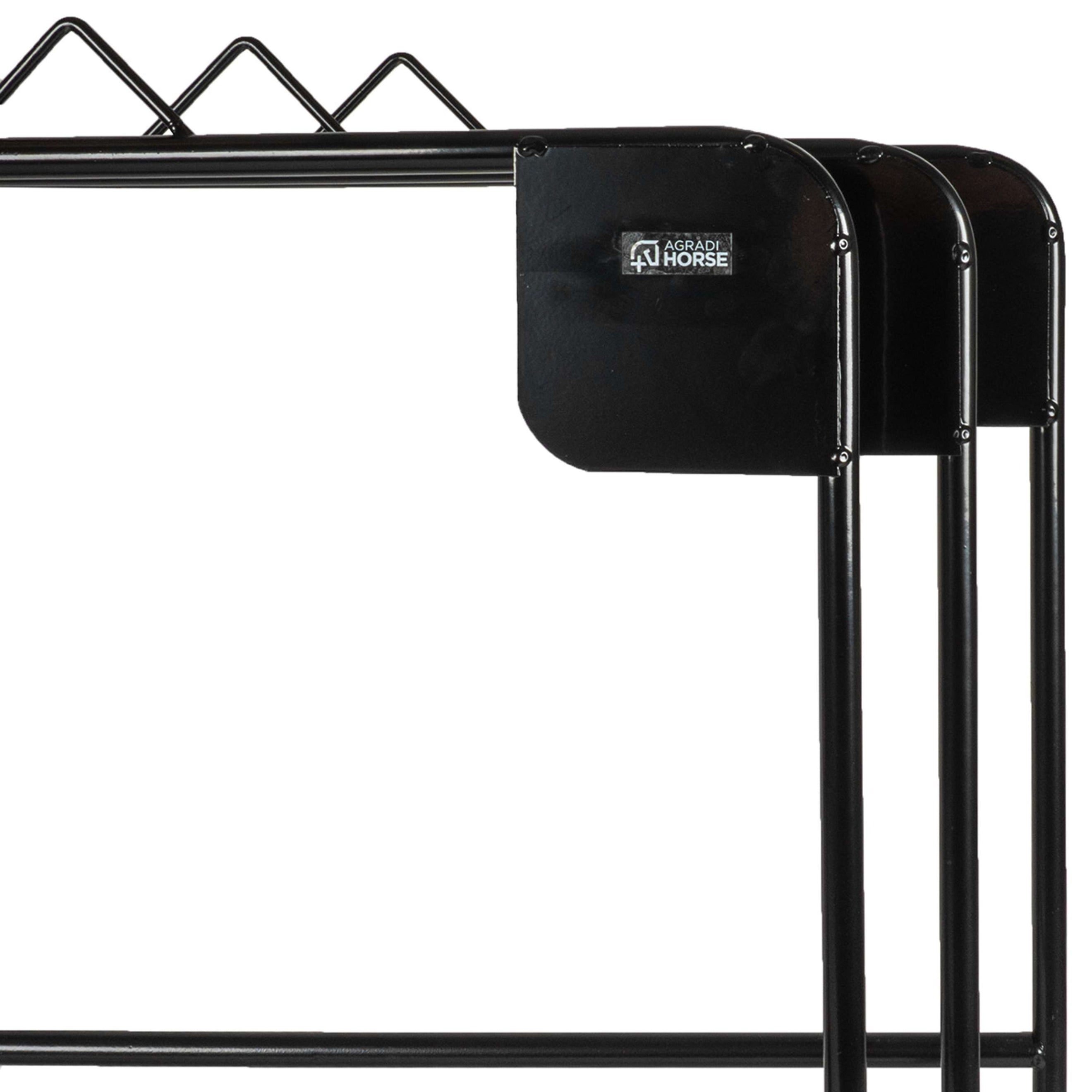 Agradi Horse Soporte para Mantas para 3 Mantas Métal XH Negro
