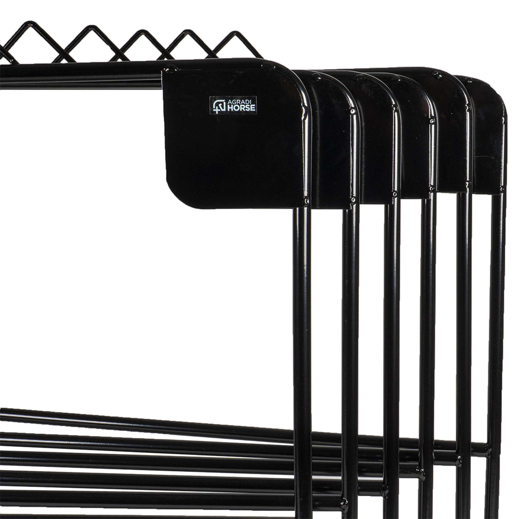 Agradi Horse Soporte para Mantas para 6 Mantas Métal XH Negro