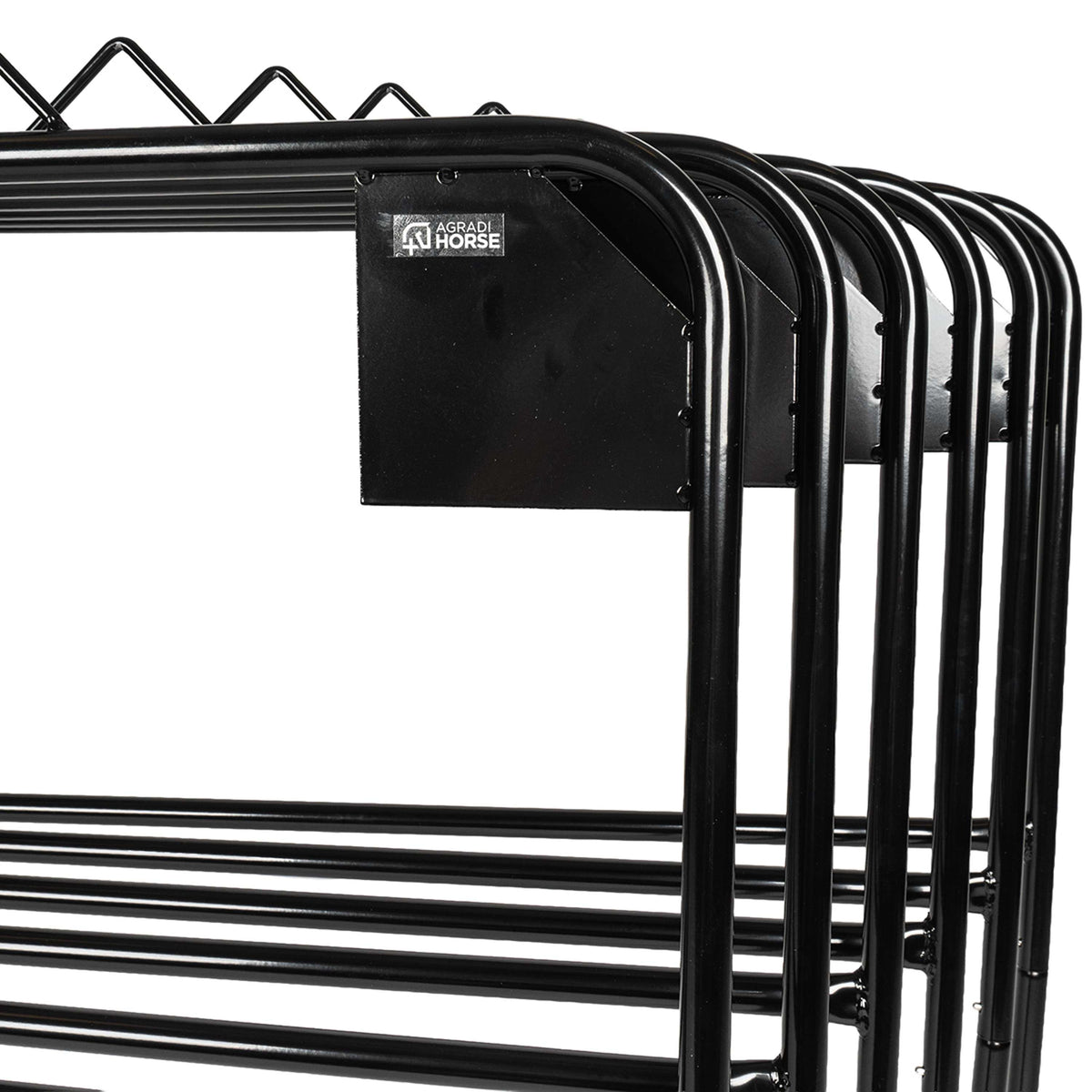 Agradi Horse Soporte para Mantas para 6 Mantas Métal S Negro
