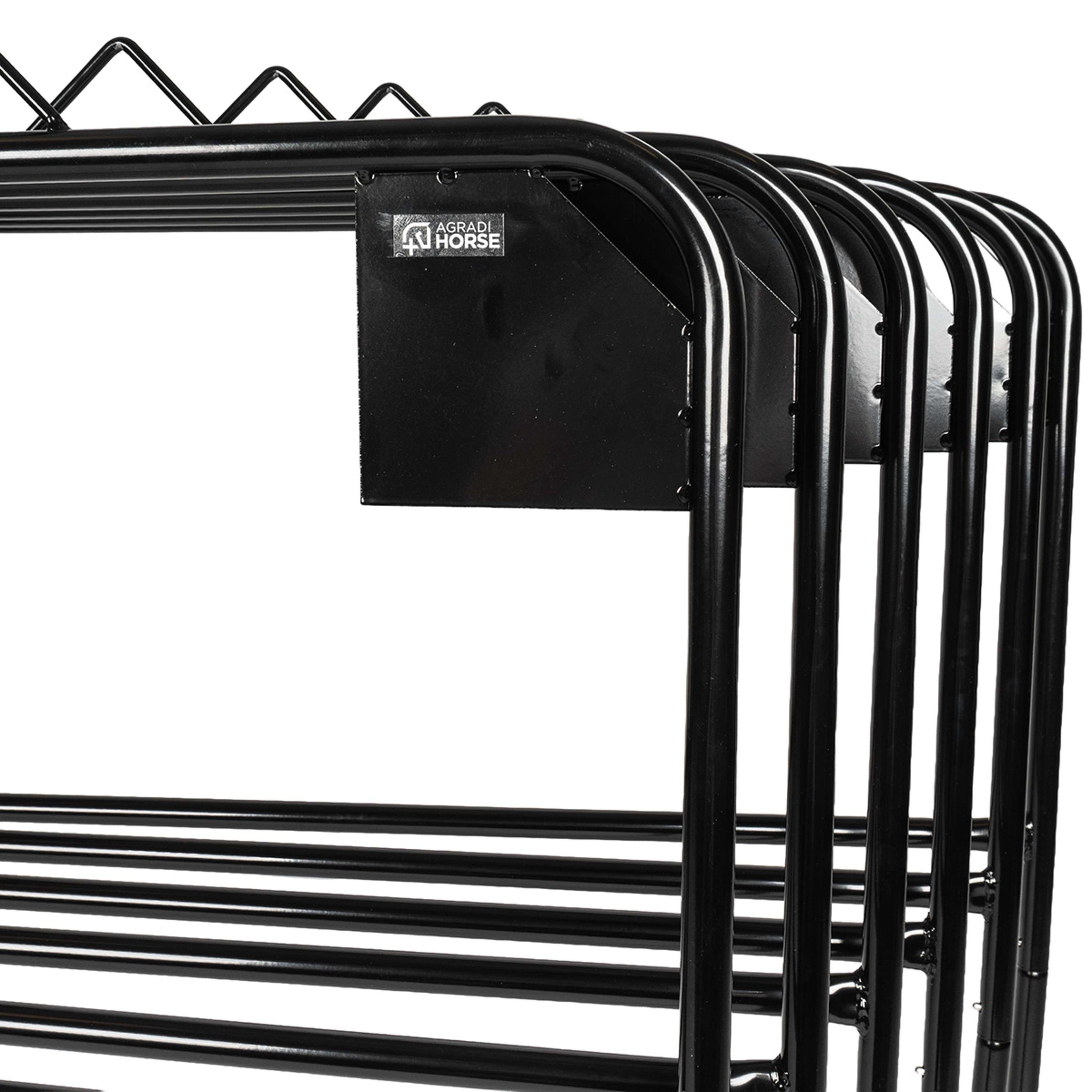 Agradi Horse Soporte para Mantas para 6 Mantas Métal S Negro