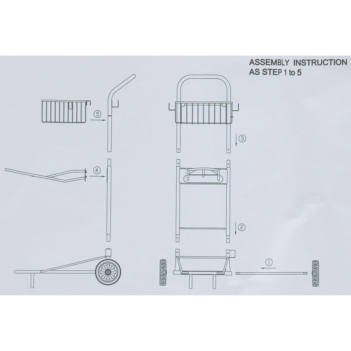 Agradi Horse Carrito Porta-Silla con Cesta Negro