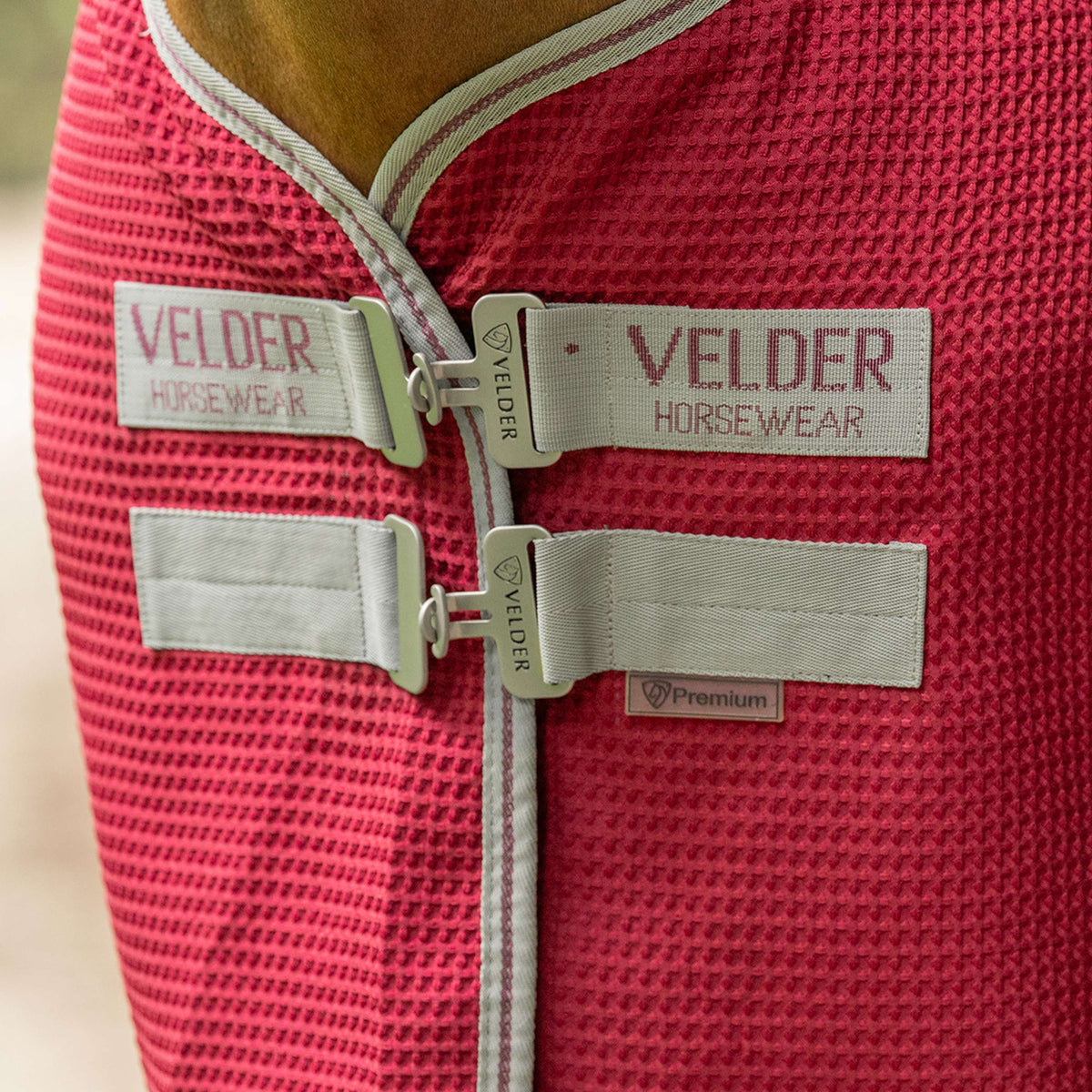 Velder Horsewear Premium Waffle Cooler Rug Rojo Morera