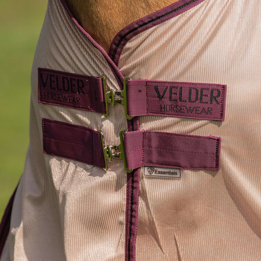 Velder Horsewear Essentials Manta Antimoscas Mesh con cuello Earth Grey