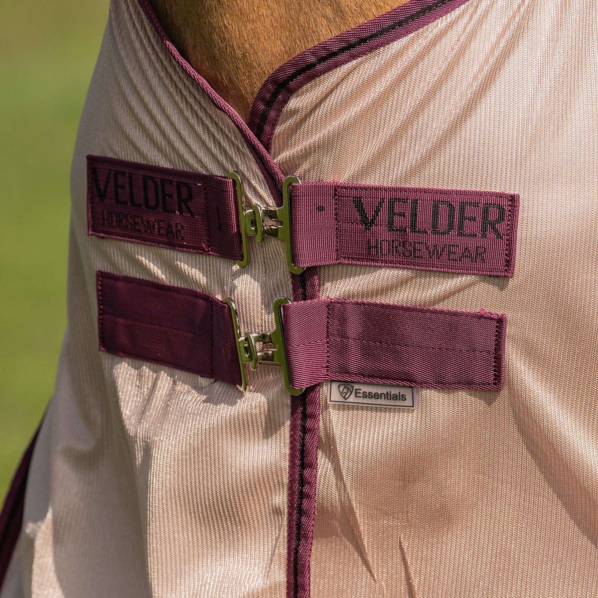Velder Horsewear Essentials Manta Antimoscas Mesh con cuello Earth Grey