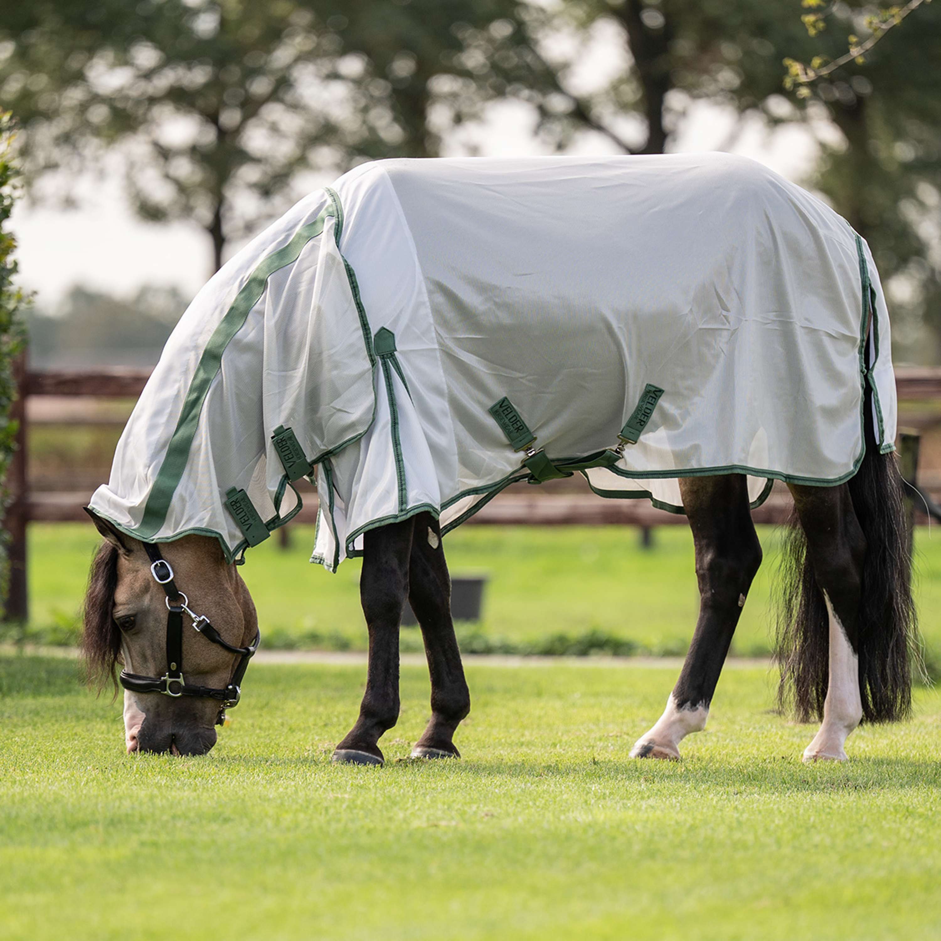 Velder Horsewear Essentials Pony Manta Antimoscas Mesh con cuello Plata