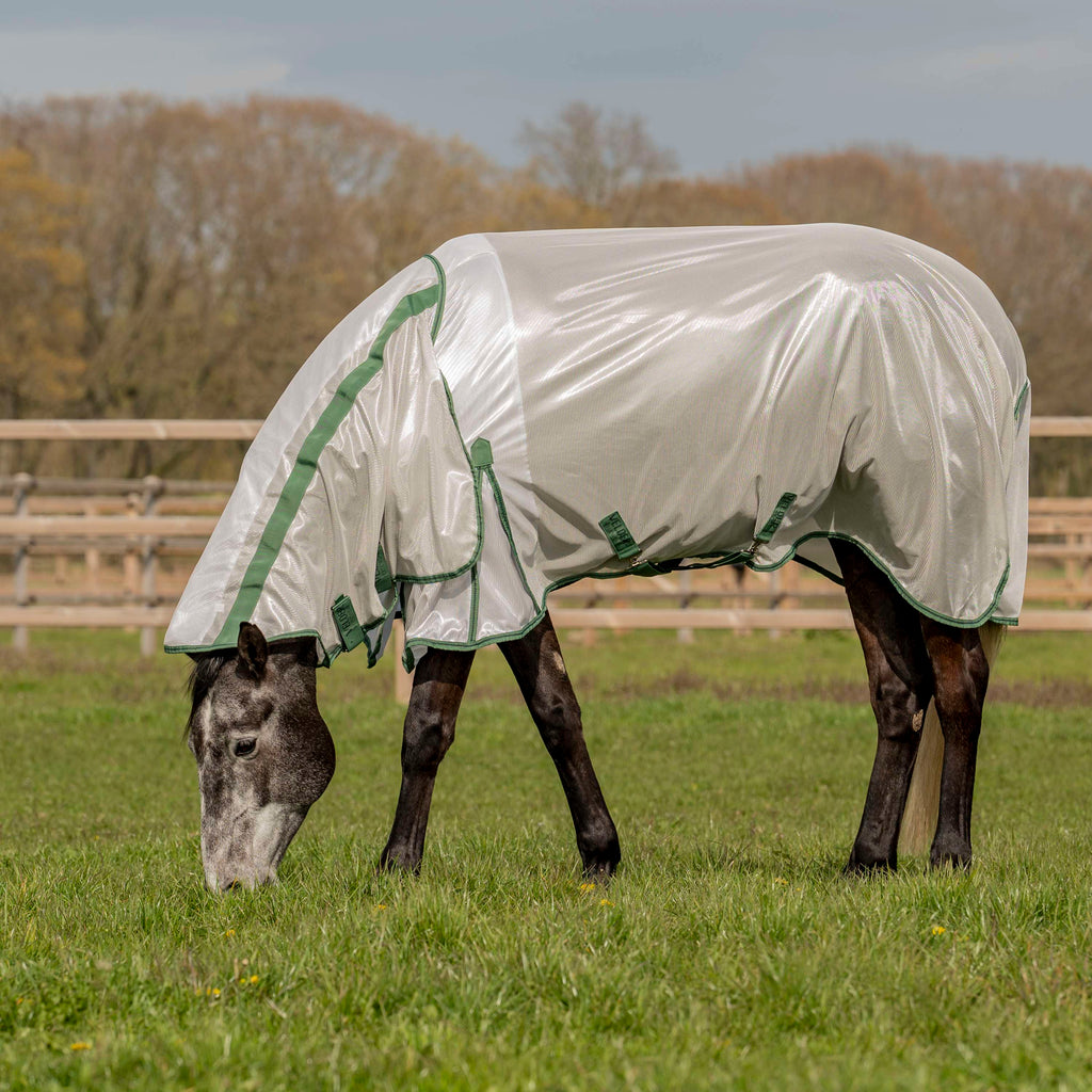 Velder Horsewear Essentials Manta Antimoscas Mesh con cuello Plata