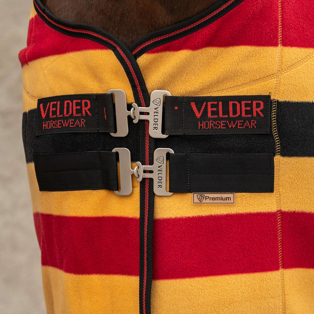 Velder Horsewear Premium Deluxe Fleece Cooler Rug Negro/Amarillo