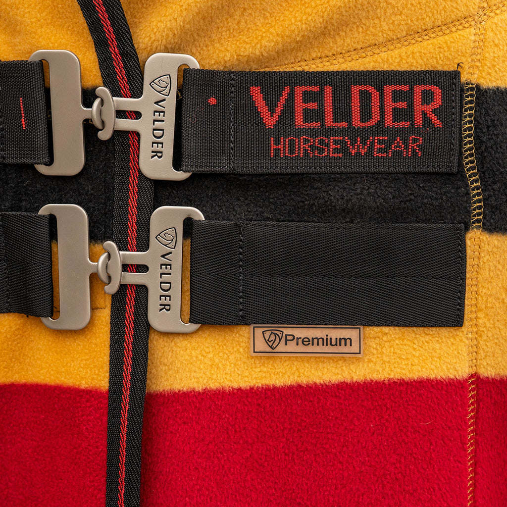 Velder Horsewear Premium Deluxe Fleece Cooler Rug Negro/Amarillo